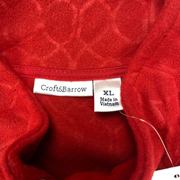Croft Barrow Womens Fleece Vest Zip Mock Neck Size XL  Red -Retail: $36 - Picture 2 of 11